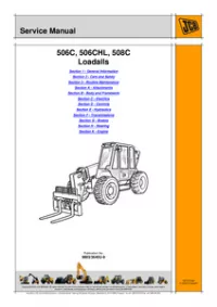 JCB 506C 506CHL 508C Loadalls Service Repair Manual (Publication No. - 9803/3640U-8 preview