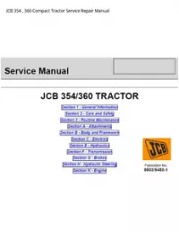 JCB 354   360 Compact Tractor Service Repair Manual preview