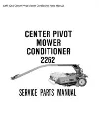Gehl 2262 Center Pivot Mower Conditioner Parts Manual preview