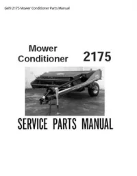Gehl 2175 Mower Conditioner Parts Manual preview