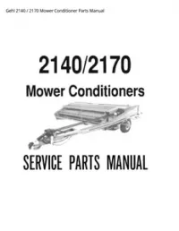 Gehl 2140 / 2170 Mower Conditioner Parts Manual preview