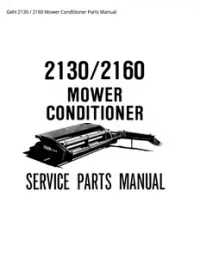 Gehl 2130 / 2160 Mower Conditioner Parts Manual preview