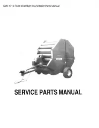 Gehl 1710 Fixed Chamber Round Baler Parts Manual preview