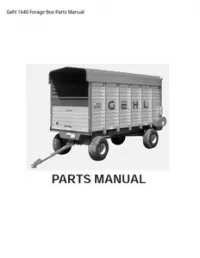 Gehl 1640 Forage Box Parts Manual preview