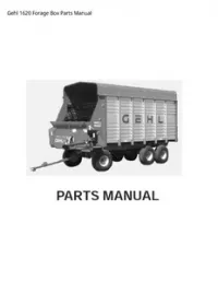 Gehl 1620 Forage Box Parts Manual preview