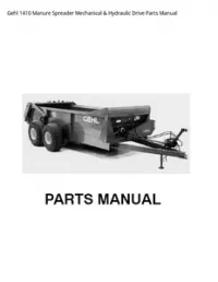 Gehl 1410 Manure Spreader Mechanical & Hydraulic Drive Parts Manual preview