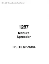 GEHL 1287 Manure Spreader Parts Manual preview