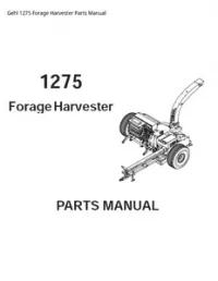 Gehl 1275 Forage Harvester Parts Manual preview