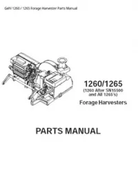 Gehl 1260 / 1265 Forage Harvester Parts Manual preview