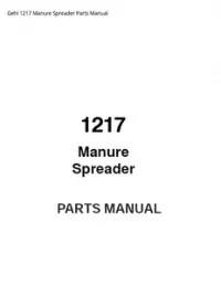 Gehl 1217 Manure Spreader Parts Manual preview