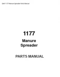 Gehl 1177 Manure Spreader Parts Manual preview
