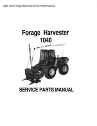 Gehl 1040 Forage Harvester Service Parts Manual preview