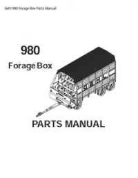 Gehl 980 Forage Box Parts Manual preview