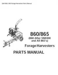 Gehl 860 / 865 Forage Harvesters Parts Manual preview