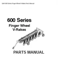 Gehl 600 Series Finger Wheel V-Rakes Parts Manual preview