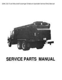 GEHL 322 Truck Mounted Scavenger II Manure Spreader Service Parts Manual preview