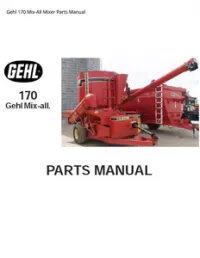 Gehl 170 Mix-All Mixer Parts Manual preview