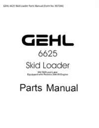 GEHL 6625 Skid Loader Parts Manual (Form No. - 907286 preview