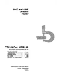 John Deere 344E 444E Loaders Service Manual - TM1422 preview