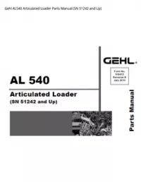 Gehl AL540 Articulated Loader Parts Manual (SN 51242 and - Up preview