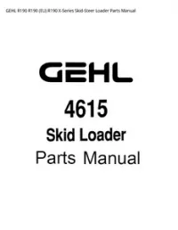 GEHL R190 R190 (EU) R190 X-Series Skid-Steer Loader Parts Manual preview