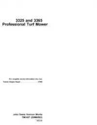 John Deere 3325 3365 Professional Turf Mower Service Manual - TM1427 preview