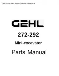 Gehl 272-292 Mini Compact Excavator Parts Manual preview