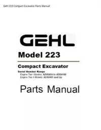 Gehl 223 Compact Excavator Parts Manual preview