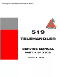 Mustang 519 Telehandler Service Repair Manual preview