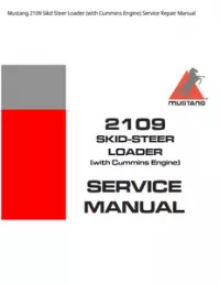 Mustang 2109 Sikd Steer Loader (with Cummins Engine) Service Repair Manual preview