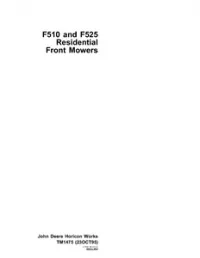 John Deere F510 F525 Front Mowers Service Manual - TM1475 preview