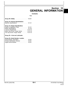 John Deere F510 Front Mower manual pdf