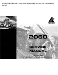 Mustang 2060 Sikd Steer Loader (Prior Serial Number SE97H001591) Service Repair Manual preview