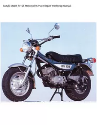 Suzuki Model RV125 Motocycle Service Repair Workshop Manual preview