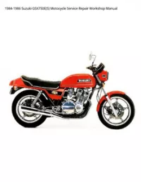 1984-1986 Suzuki GSX750E(S) Motocycle Service Repair Workshop Manual preview