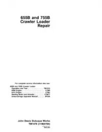John Deere 655B 755B Crawler Loader Service Manual - TM1478 preview