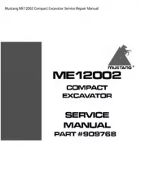 Mustang ME12002 Compact Excavator Service Repair Manual preview