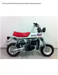 1987 Suzuki PV50 Motocycle Service Repair Workshop Manual preview