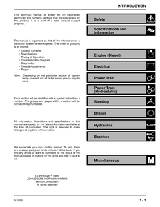 John Deere 7775 Skid Steer Loader manual