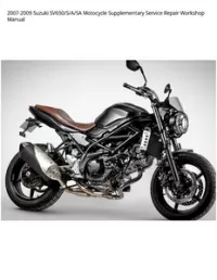 2007-2009 Suzuki SV650/S/A/SA Motocycle Supplementary Service Repair Workshop Manual preview