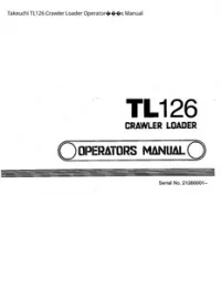Takeuchi TL126 Crawler Loader Operator���s Manual preview
