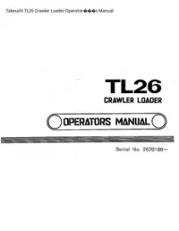 Takeuchi TL26 Crawler Loader Operator���s Manual preview