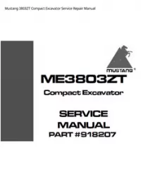 Mustang 3803ZT Compact Excavator Service Repair Manual preview