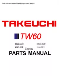 Takeuchi TW60 Wheel Loader Engine Parts Manual preview