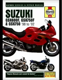 1998-2002 Suzuki GSX600F GSX750F&GSX750 Motocycle Service Repair Workshop Manual preview