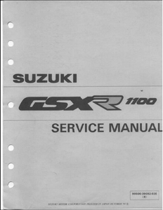 Suzuki GSX-R1100 Motocycle manual