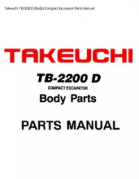 Takeuchi TB2200 D (Body) Compact Excavator Parts Manual preview