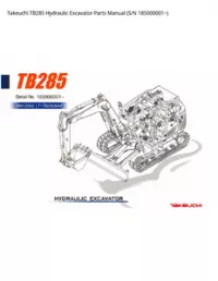Takeuchi TB285 Hydraulic Excavator Parts Manual (S/N - 185000001~ preview