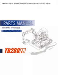 Takeuchi TB280FR Hydraulic Excavator Parts Manual (S/N 178500002 and - up preview