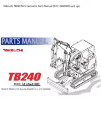 Takeuchi TB240 Mini Excavator Parts Manual (S/N 124000003-and - up preview
